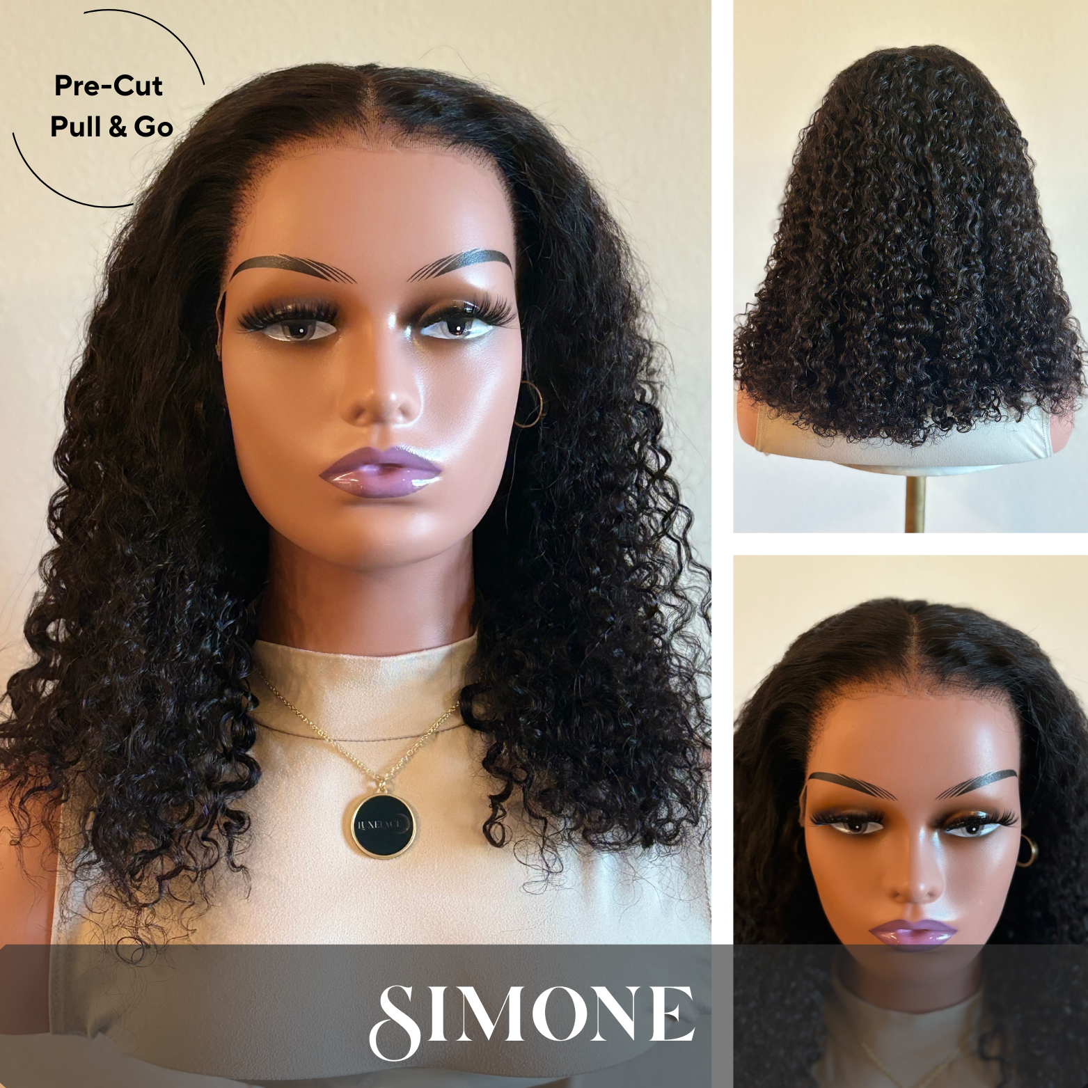 Simone – SC Curly Transparent Lace Wig (PP&G)