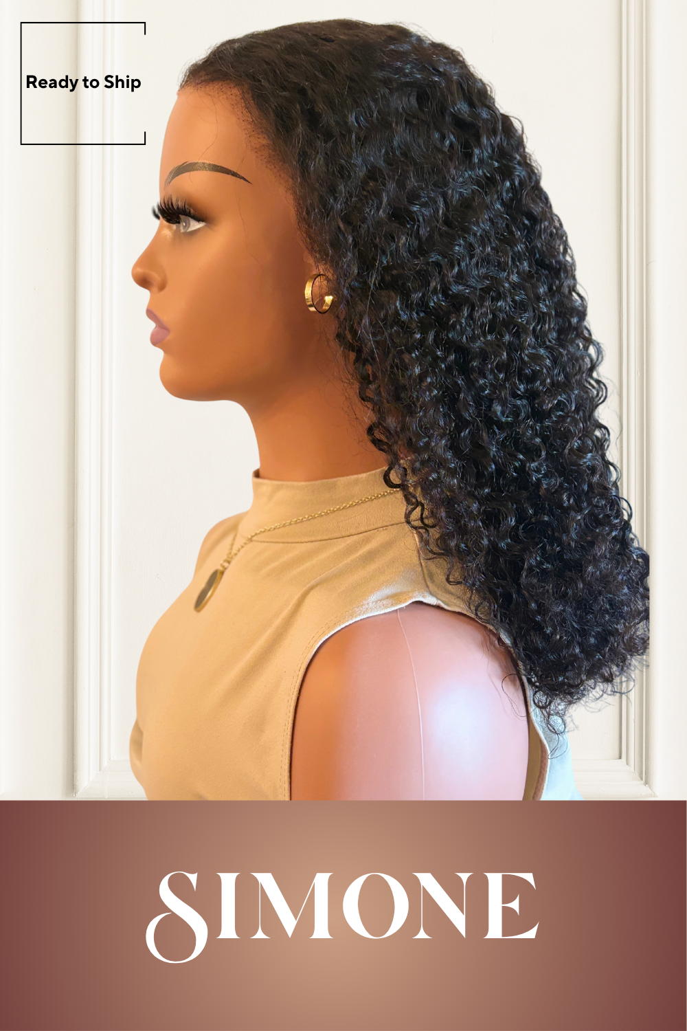 Simone – SC Curly Transparent Lace Wig 16' (Ready to Ship)