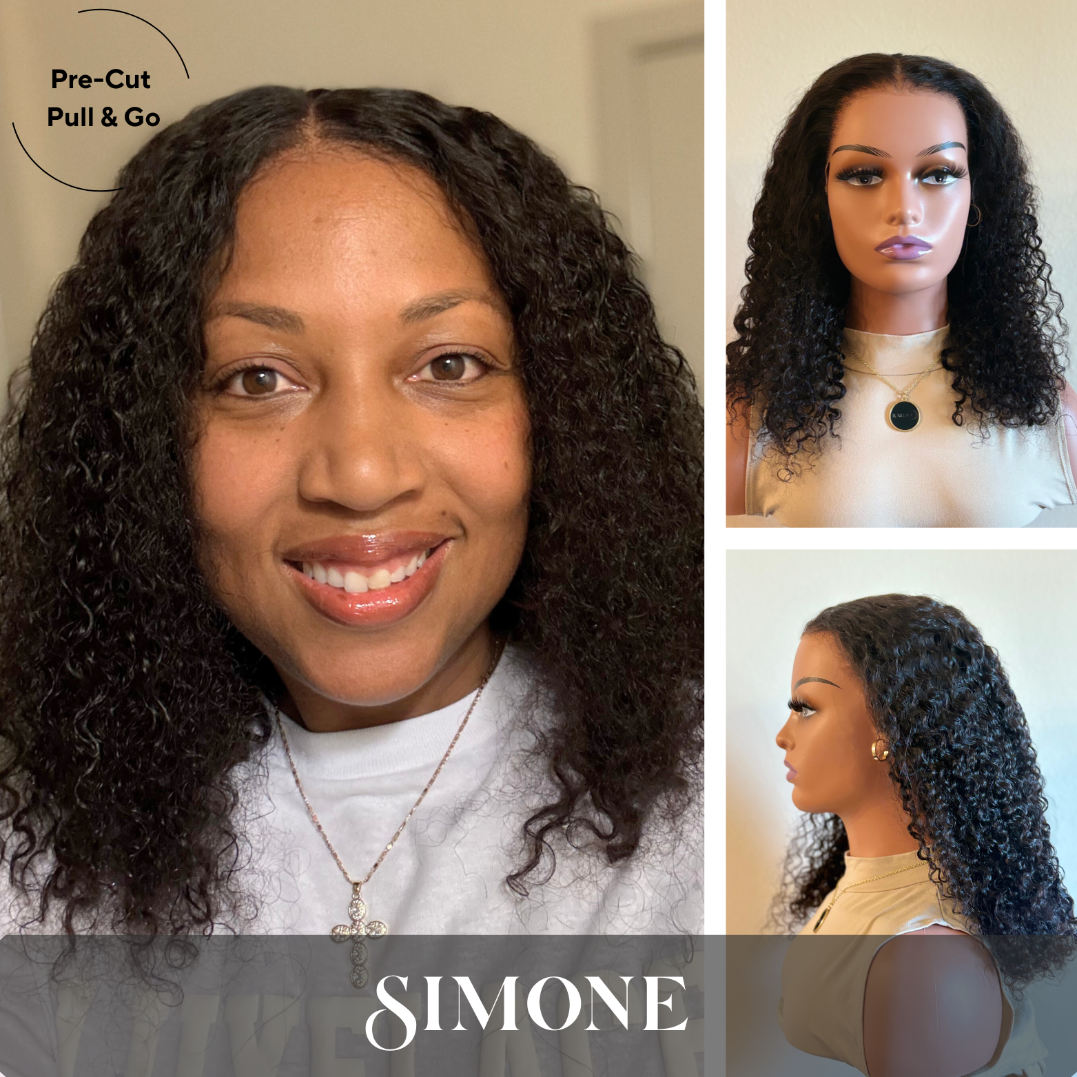 Simone – SC Curly Transparent Lace Wig (PP&G)